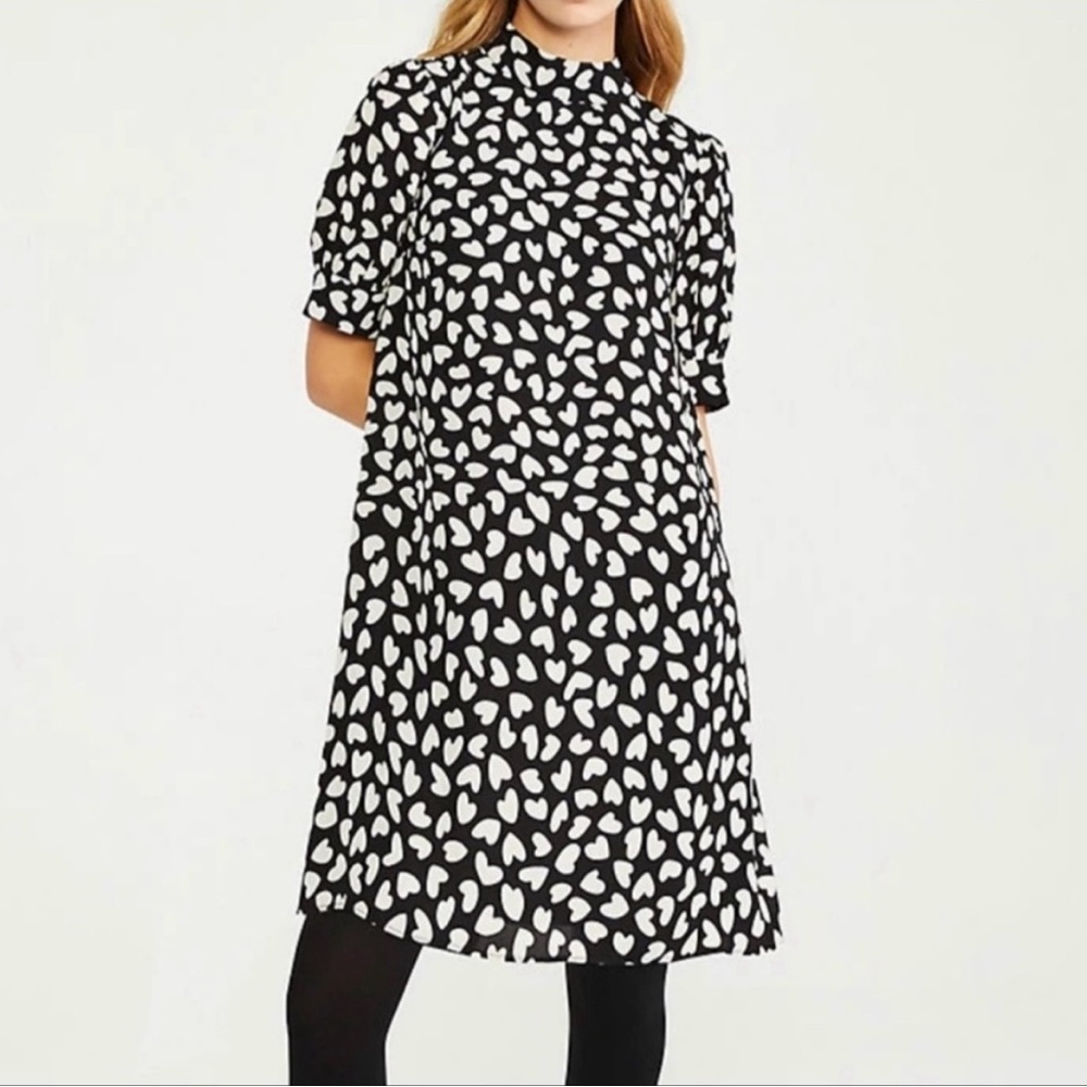 Ann Taylor Heart Print Shift Dress
